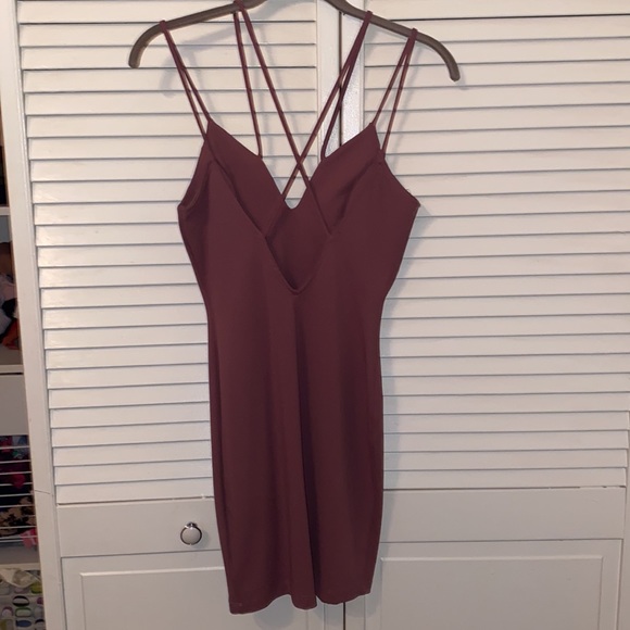 WINDSOR Purple Strappy Bodycon Dress - Picture 2 of 2